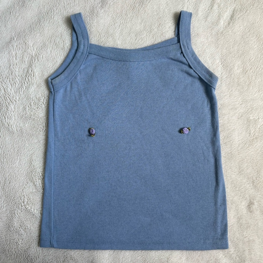 vintage 90s powder blue rose cami